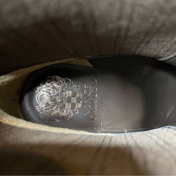 Vince Camuto Aresse Brown Suede Square Toe Heeled Bootie 7M - Picture 12 of 14